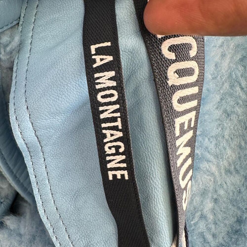 Jacquemus La Veste Paioù Cropped Jacket in Blue Lamb Leather - Picture 7 of 12